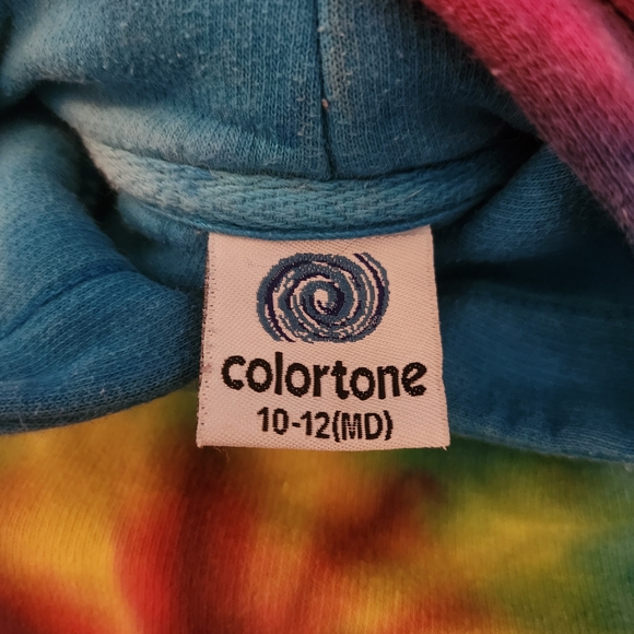 Smile More Tie-Dye Hoodie (Boys 10/12 Med) and Blue Tank Top (Womens xxs) Set - Picture 2 of 8